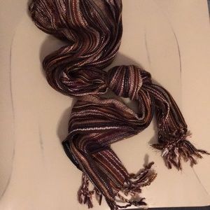 Brown multi colored scarf